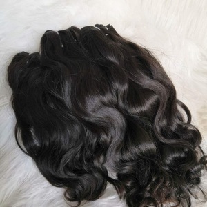 Unprocessed Virgin Cuticle Intact Hair Bundle Vendors Bulk Double Drawn Weft Raw Indian Temple Human Hair Extensions - Product Image 2