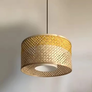 Style Wicker Lampshade Chandelier Pendant <b>Light</b> Wicker Handwoven Hanging Lamp <b>Shades</b> Cover Decor Wholesale Vietnam - Product Image 2