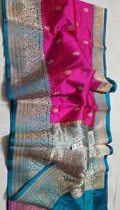 Sarees ผ้าไหมที่ทำจากผ้าทอที่มีเส้นขอบหลายสีขนาดใหญ่มีสีสดใสสดใสเหมาะสำหรับการขายต่อ - Product Image 2