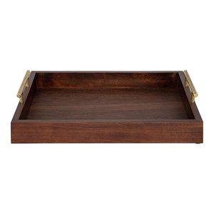 Avec une finition brun noyer foncé sur le bois et des poignées en métal doré mat, ce qui lui donne un aspect moderne et élégant. - Product Image 4