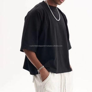 T-shirts 100% coton pour hommes de qualité supérieure personnalisés surdimensionnés à manches longues respirant solide à motifs tricotés - Product Image 5