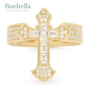 Moda Hip Hop fiesta Original 925 plata esterlina Baguette diamante Cruz anillo Moissanite Iced Out anillo para hombres - Product Image 2