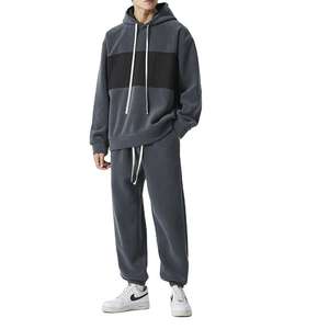 New Style Custom Winter Casual Fitness Sport Men's 100% Cotton Tracksuit <b>Hoodie</b> Set Warm Sport Sweatsuit - Product Image 3
