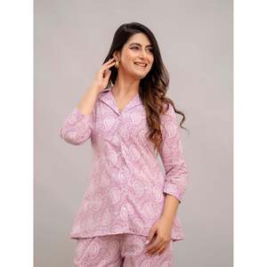 Ensemble deux pièces décontracté tendance pour femmes en crêpe violet (XS) - Product Image 5