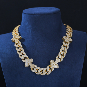 Cadena de eslabones cubanos con estilo Popular, collares de Hip Hop de Plata de Ley 925 con diamantes cultivados en Leb para hombres - Product Image 1