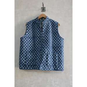 Chaleco Sin Mangas Acolchado Informal Ecológico Hecho a Mano para Mujer, Chaqueta con Cierre de Botones, Ropa Cálida de Invierno, Diseño de Estampado en Bloques - Product Image 1