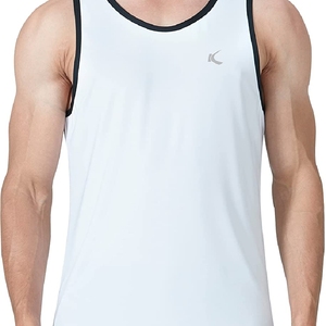 เสื้อกล้ามผู้ชายผ้าฝ้ายแห้งเร็วระบายอากาศได้ดีดีไซน์แบบถักลำลอง - Product Image 1