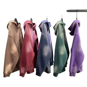 Top vente hommes lavage à l'acide à capuche haute qualité à manches longues surdimensionné Hip Hop Style imprimer bas prix hiver sweats à capuche pour homme 2026 - Product Image 4