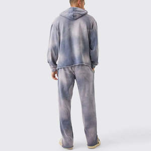 Chándal personalizado para hombre, conjunto de pantalones para correr, sudaderas con capucha y pantalones de chándal informales, chándal de algodón 100% para hombre 2025 - Product Image 2
