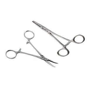 GORAYA Set 2 buah Bahasa Jerman 5 lurus + Hemostat melengkung penjepit pengunci baja tahan karat CE ISO diakui - Product Image 1