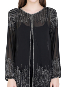 Haute classe en gros femme vêtements sophistiqué pardessus Style robe avec des perles exquises veste Style robe tenue de soirée - Product Image 6