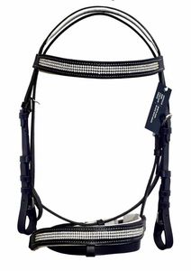 Brida Equipride Acolchada y Cómoda con Diseño Anatómico de Cristal Transparente Diamante, Brida para Caballo de Cuero Anatómico - Product Image 5