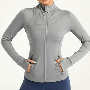 Veste de sport de yoga à fermeture éclair à manches longues pour femmes veste mince de course en plein air respirante - Product Image 2