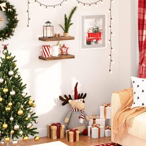 Scaffali galleggianti a parete Set di <span class=keywords><strong>2</strong></span> 15.7 pollici scaffale appeso con staffe per bagno camera da letto wc cucina - Product Image 4