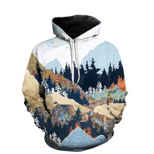 Venta al por mayor de encargo suelta manga larga sudaderas con capucha de los hombres llano Casual sublimado impreso Sudadera con capucha - Product Image 2