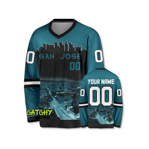 Hombreras de hockey sobre hielo sublimadas personalizables con el logotipo del equipo Tackle Camisa de sarga Estilo Ropa impresa con nombre del equipo OEM - Product Image 2