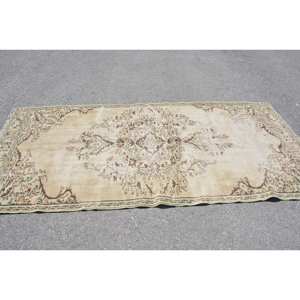 Alfombra turca Vintage Beige clásica, alfombra de felpa hecha a mano de 4,3x8,9 pies, Material de lana, diseño de retazos, pasillo Rectangular de látex, nuevo - Product Image 3