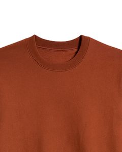 Rust <b>Brown</b> <b>Fleece</b> Sweatshirt for Men Crewneck Pullover Long Sleeve Plain Casual Winter Warm Soft Cotton OEM Custom Design - Product Image 5