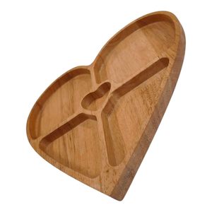 Plato de Servir de Madera con Divisiones, en Forma de Corazón, Natural, Multiusos, para Aperitivos, Disponible a un Precio Razonable y Bajo - Product Image 2