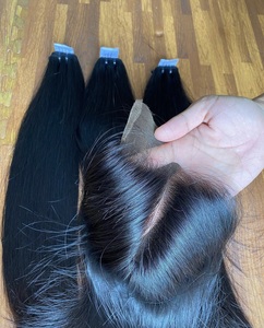 Ady Hair Vietnamese 100% Virgin Human Hair Bleached Knots Natural <b>Silky</b> Wavy Lace Front Single Weft Customized Lace <b>Top</b> Wig - Product Image 2