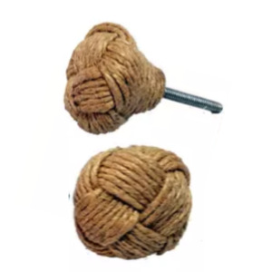Corde de Jute en laiton tissée à la main moderne en bois de corne d'os boutons de tiroir armoire tire cuisine salle de bain chambre à coucher commode - Product Image 6