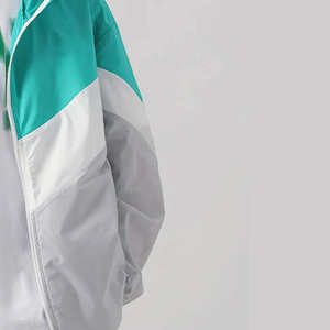 Veste coupe-vent pour homme en toile enduite, color block printemps, entièrement zippée, à capuche, légère, respirante, imperméable et coupe-vent - Product Image 4