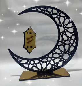 Photophore décoratif en forme de croissant de lune Décoration de table islamique pour le ramadan Fournitures de fête pour le ramadan Cadeaux pour l'Aïd Mubarak - Product Image 2