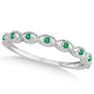 Conjunto de Joyería Nupcial Vintage de Oro Blanco de 14k con Diamante de Corte Esmeralda de 1.20ct, Chapado en Oro Rosa, con Patrón Geométrico y de Corazón para Fiestas y Regalos - Product Image 4