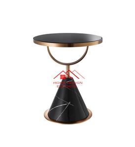 Raw Aluminum Metal Vase <b>Nesting</b> Table With Glass Top Modern Home DEcor Furniture - Product Image 3