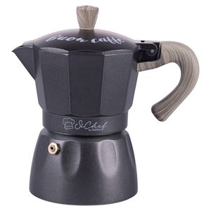 Caffettiera Espresso Tradizionale Buon Caff SChef da 3 Tazze, Stile Classico Italiano, Set Moka Argento Portatile per Uso Professionale - Product Image 1