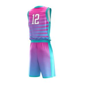 Vente en gros de maillots de basketball personnalisés pour adultes 100% polyester de haute qualité, respirant, séchage rapide, logo imprimé, style uniforme - Product Image 6
