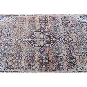 4.3x6.46 ft Turkish Rug, <b>Brown</b> Check Vintage Rug <b>Wool</b> - Product Image 5