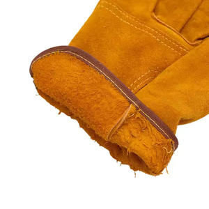 Protección de trabajo de seguridad de construcción Industrial de fábrica 2025 Guantes de doble palma de cuero de vaca de alta resistencia personalizados lisos - Product Image 4