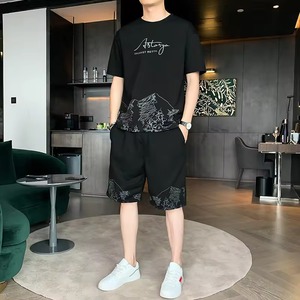 ฮิปฮอปลําลองออกแบบโลโก้ที่กําหนดเองเย็บปักถักร้อยการฝึกอบรมจ๊อกกิ้งสวมใส่เสื้อผ้าแฟชั่นเสื้อยืดสั้นสําหรับผู้ชาย - Product Image 2