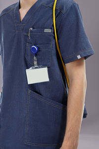 Tenue médicale d'été pour homme, col en V, extensible, en spandex, pour infirmier, uniforme d'hôpital, ensemble chirurgical doux - Product Image 2