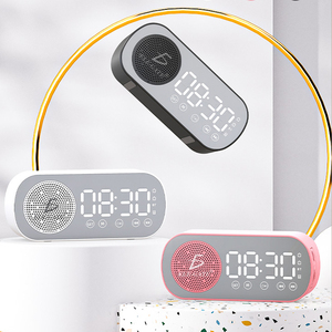 <b>Wireless</b> for <b>Bluetooth</b> 5.0 Stereo Speaker LED <b>Microphone</b> Waterproof Alarm Clock Mini USB/AUX Active Party Speaker Metal Plastic - Product Image 4