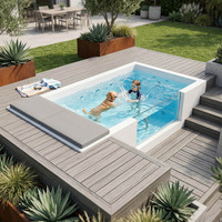 Piscine hors sol préfabriquée en fibre de verre résistante aux UV, petite piscine combinée pour la famille, pour jardin, avec équipement complet.