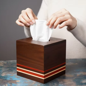 ที่ใส่กระดาษเช็ดปากและทิชชู่ไม้พรีเมียม - ผลิตด้วยมือ สไตล์โมเดิร์นหรูหรา สำหรับธุรกิจบริการ พร้อมตัวเลือกปรับแต่งได้ - Product Image 1