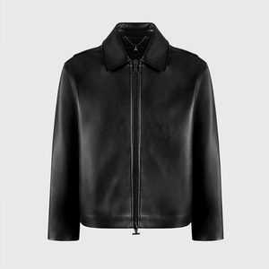 Genuine <b>Sheepskin</b> Bomber Leather <b>Jacket</b> Men Customized Leather <b>Jackets</b> Brown Color Men's Leather winter <b>jacket</b> For Man - Product Image 2