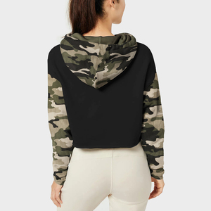 2025 Women's Custom Printed 100% Cotton Pullover Hoodie Streetwear Style Workout Crop <b>Top</b> with Front Logo for Winter Season - Product Image 2
