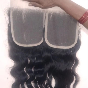 Indian Temple wefted Extensions de cheveux naturels bouclés Wavy Straight lace closure deep wave faisceaux avec 13x6 13x4 HD Lace frontal - Product Image 1