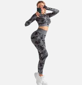 Tie Dyeing Seamless Yoga Set Gym Fitness Two Piece Set Women Clothing Sexy Back <b>Crop</b> Top High Waist Workout <b>Leggings</b> Sportswear - Product Image 3
