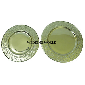 Chargeur en métal écologique de haute qualité assiette de service Design élégant classique pour mariage décoratif plaque en gros la plus vendue - Product Image 5