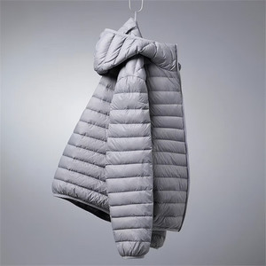 2024 automne hiver nouveaux hommes léger fermeture éclair à capuche compressible doudoune surdimensionné 5XL 6XL plaine teint manteaux XS taille - Product Image 3