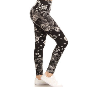 Custom women floroal <b>leggings</b> with logo stretch fabric OEM fitness <b>leggings</b> for gymwear activewear and promotional events - Product Image 1
