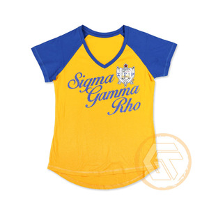 Camiseta de Sororidad Sigma Gamma Rho para Mujer, 100% Algodón Jersey, Cuello Redondo, Media Manga, Transpirable, Venta al Por Mayor - Product Image 1