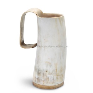 Taza de cuerno de búfalo de ágata ecológica hecha a mano con acabado natural pulido y base de exhibición de madera diseño personalizable - Product Image 3