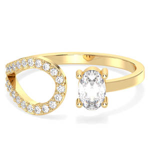 Anillo Ajustable REYES Personalizado de Oro Sólido de 14K con Moissanita de Corte Ovalado de 0.54 Quilates para Mujer, Joyería de Lujo para Regalo de Boda - Product Image 1