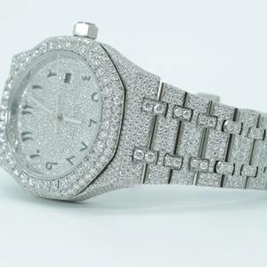 Reloj de Lujo para Hombre, Estilo Hip Hop, con Diamantes Moissanite, Plata de Ley 925 con Baño de Platino, Movimiento de Cuarzo, Joyería de Moda - Product Image 3