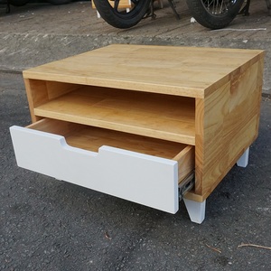 Mesita de Noche Minimalista de Madera y Esponja con 1 Cajón - Product Image 3
